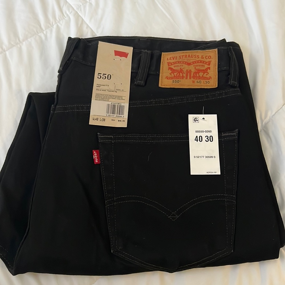 NWT 40x30 Levi's 550 Relaxed fit jeans Black jeans